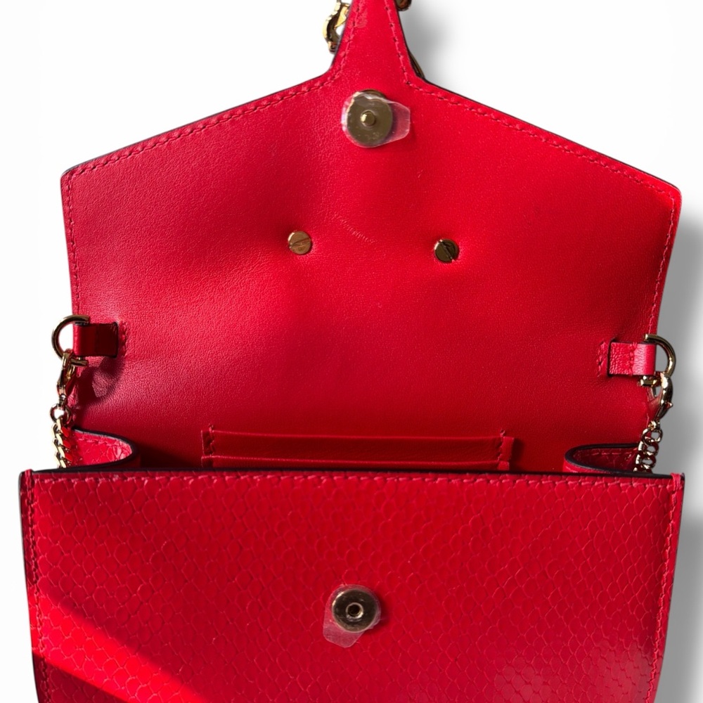 SOLD NWT Versace Virtus Red Python-Embossed Crossbody 2024 - Picture 4 of 6